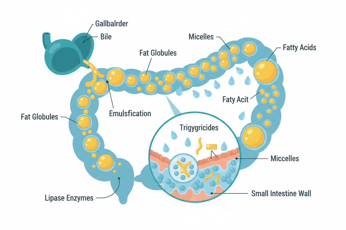 Fat Digestion, Bile & Lipases: How the Body Breaks Down Dietary Fat