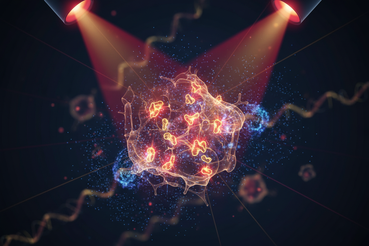 Photodynamic Therapy — light-activated photosensitizer molecules triggering reactive oxygen species at the cellular level