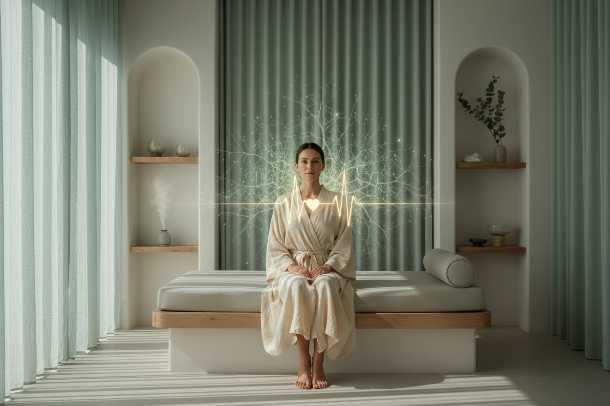 Calm wellness setting representing POTS and dysautonomia nervous system support